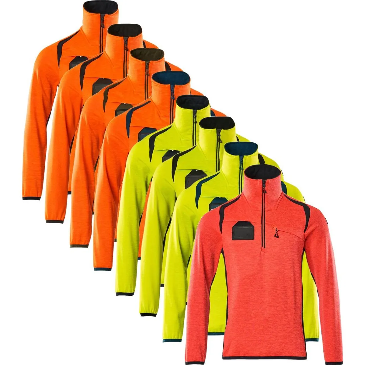 Mascot 19303-316 Accelerate safe Fleecetrøje med kort lynlås hi-vis orange/mørk antracit 2XL