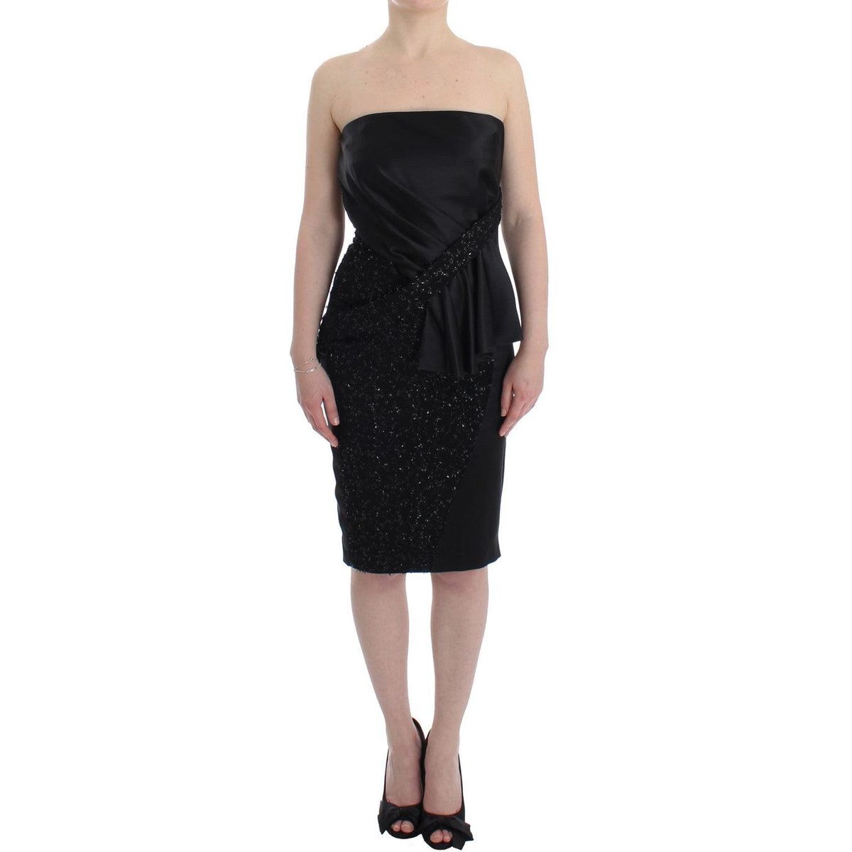 Masha Ma Elegant Strapless Black Dress