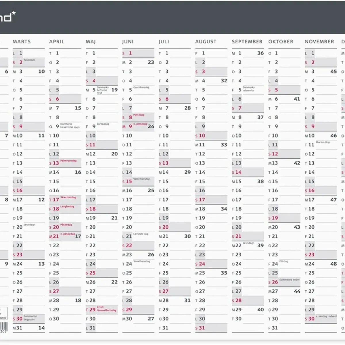 Mayland Kontorkalender 2025 moderne A3 1x13 mdr.