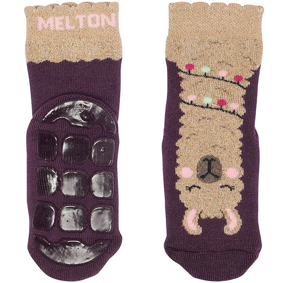 Melton Strømper - Llama - Anti-slip - Hortensia