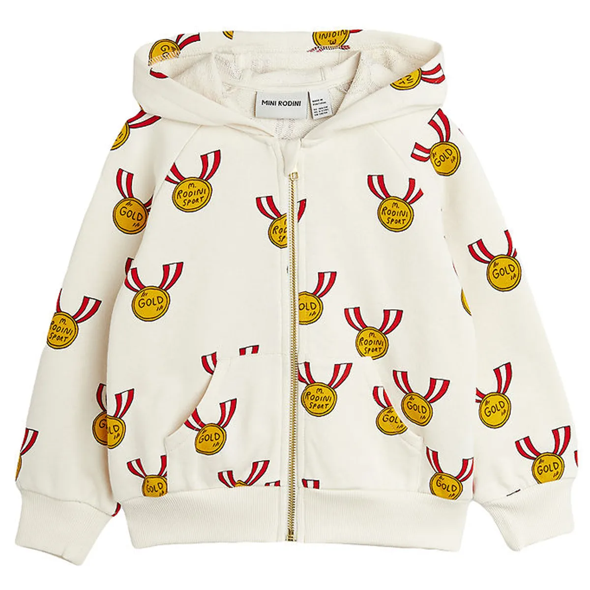 Mini Rodini Cardigan m. Hætte - Medals - Beige