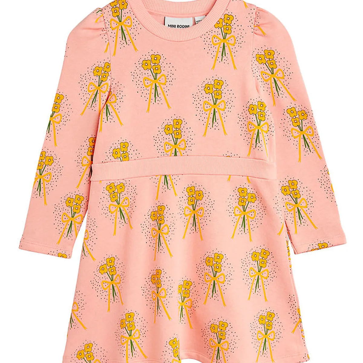 Mini rodini Sweatkjole - Winter Flowers Aop - Pink