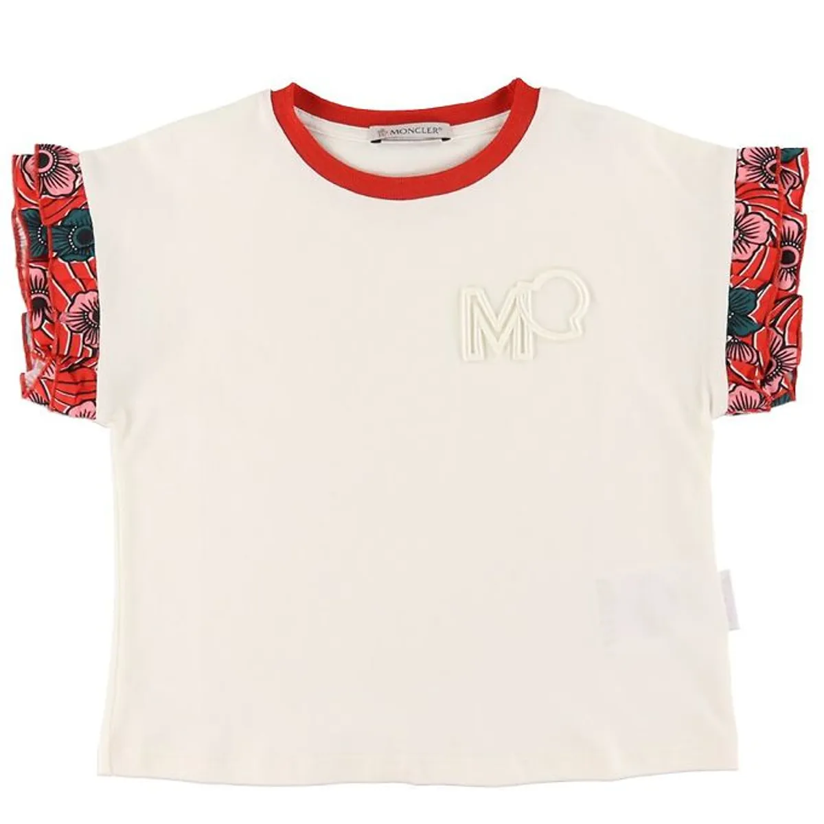 Moncler T-shirt - Hvid m. Rød/Blomster