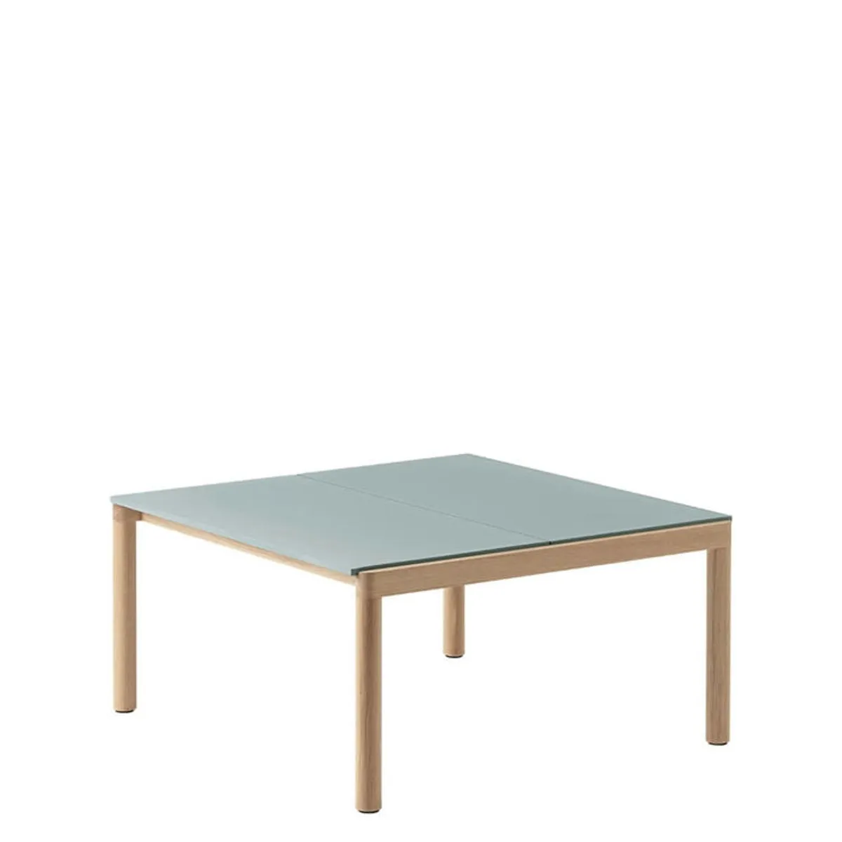 Muuto Couple Coffee Table Plain 80 X 84 - Taupe/Mørk Olieret Eg Light Blue/Oak