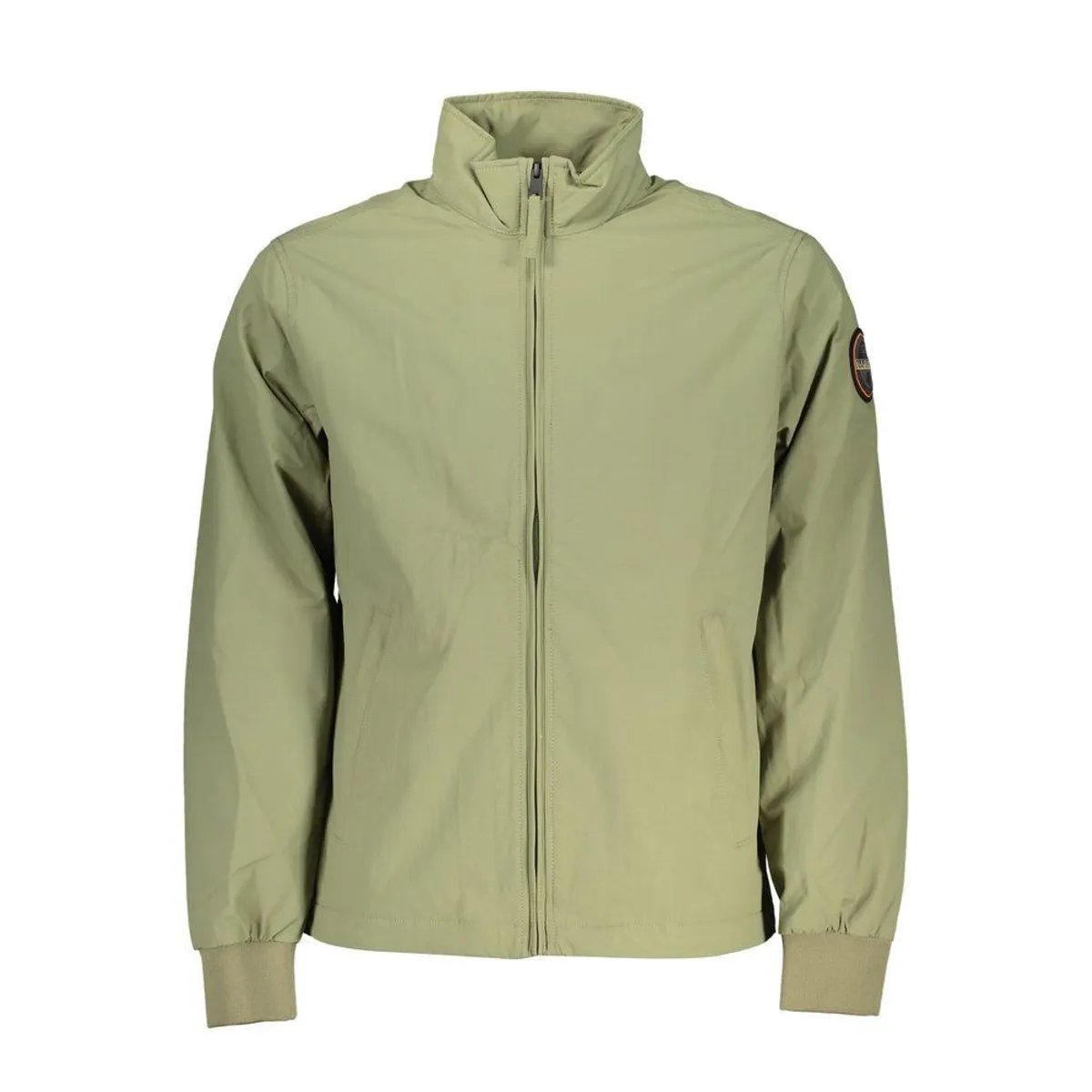 Napapijri Chic Waterproof Green Jacket with Contrast Accents