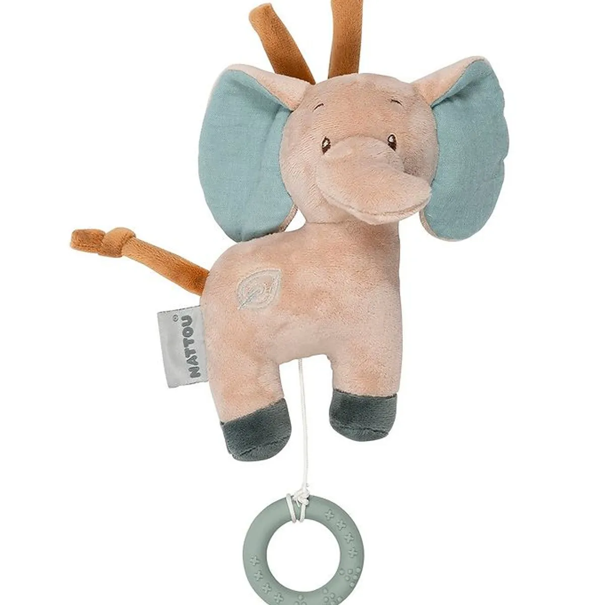 Nattou Bamse m. Musik - Mini Musical Axel Elephant - 20 cm - Bru