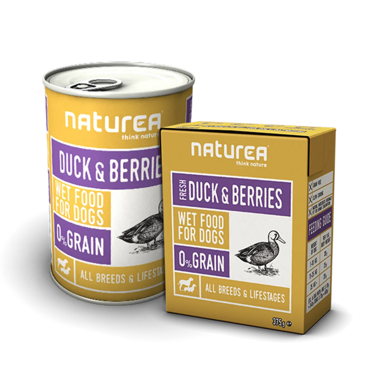 Naturea Naturals Duck & Blueberries kornfri vådfoder 375g.