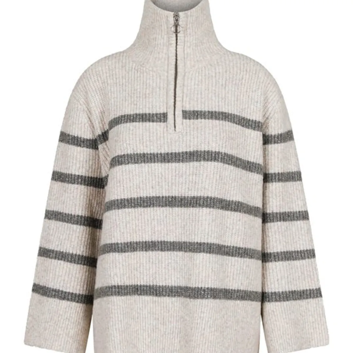 Neo Noir - Nevena Stripe Knit Blouse - Sand Grå