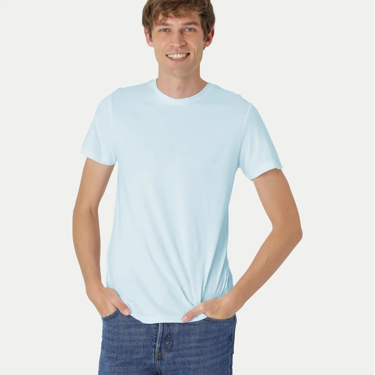 Neutral Fitted T-Shirt Light Blå