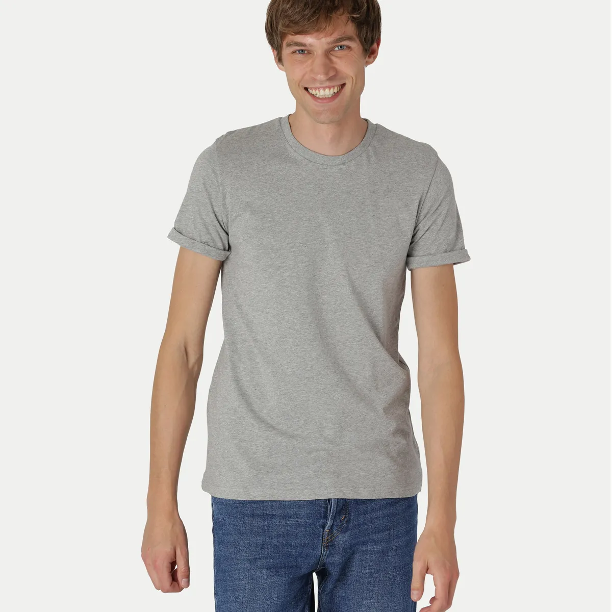 Neutral Roll Up Sleeve T-Shirt Grå Melange