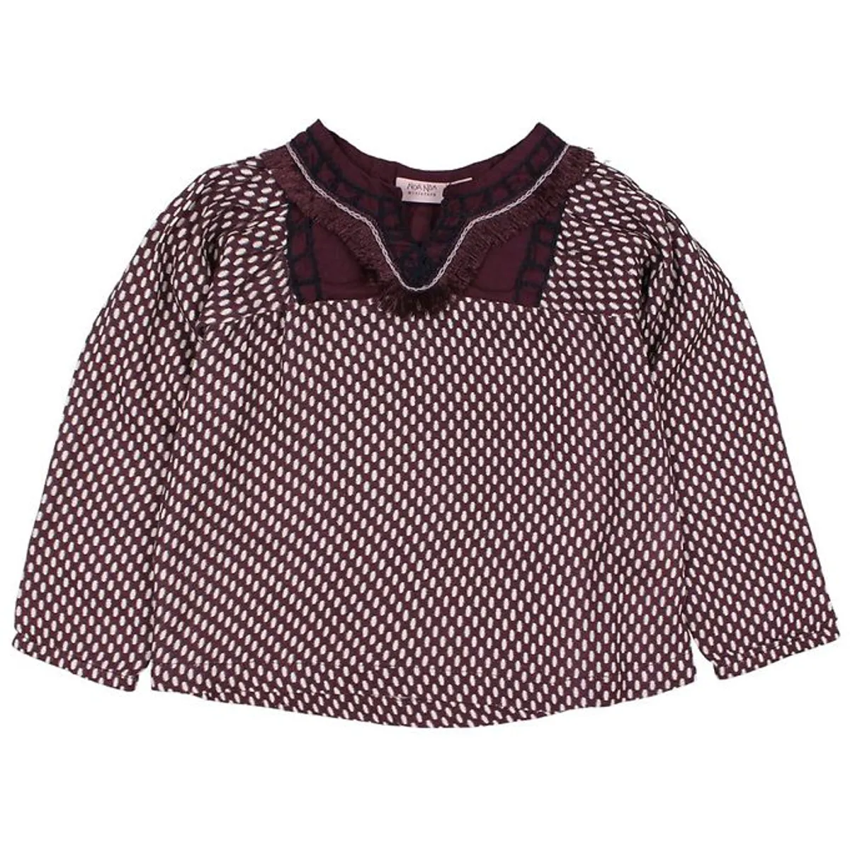 Noa Noa miniature Bluse - Bordeaux m. Prikker