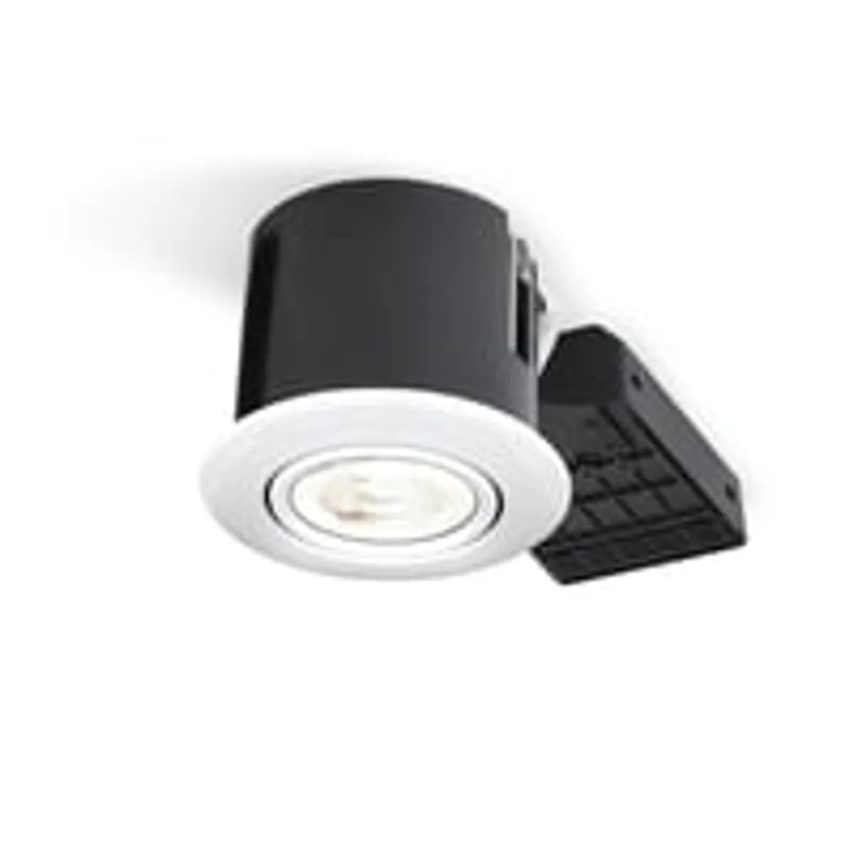 Nordtronic Quick Spot indbygningsspot 230V LED (rund) inkl. LED-pre (Nordtronic Dim To Warm / CRI>90 FlickerFree / 5W / 350lm / 38 / 1800-3000K / G / dmpbar), hvid (blank)