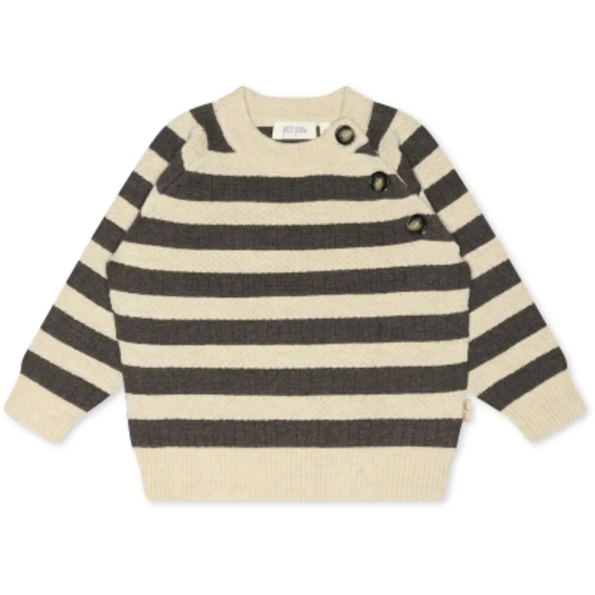 O-Neck Knit Sweater - Dark oak/off white - 104