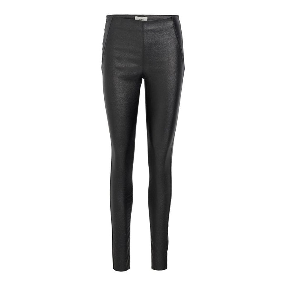 Object - Belle Mw Coated Leggings - Sort Glitter