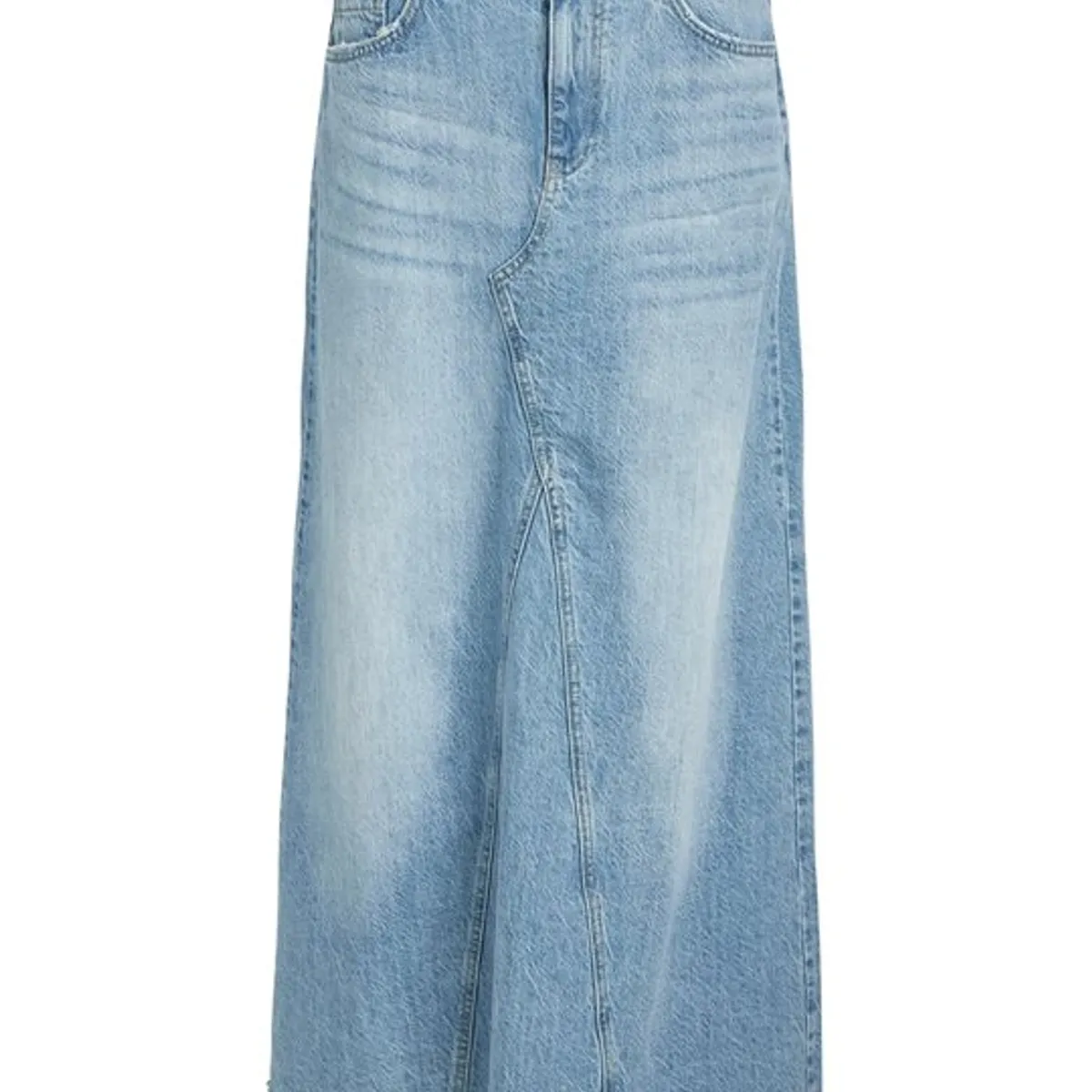 Object - Harlow Long Denim Skirt - Lyseblå