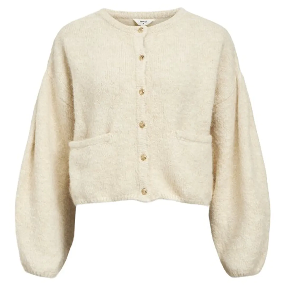 Object - Saggia LS Knit Cardigan - White Sand