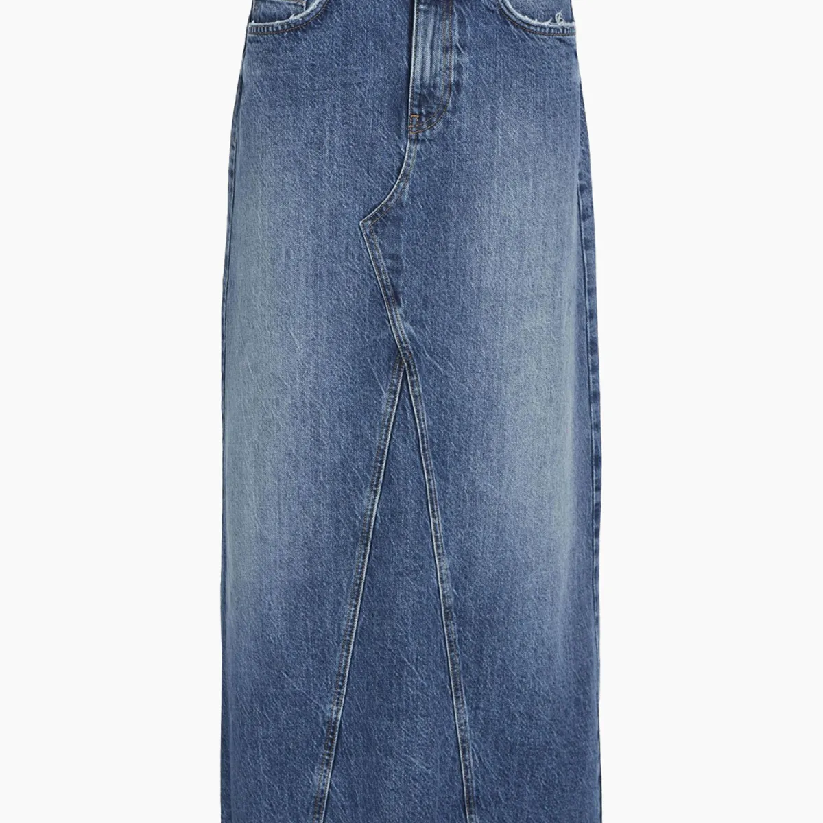 ObjHarlow Long Denim Skirt - Medium Blue Denim - Object - Blå L