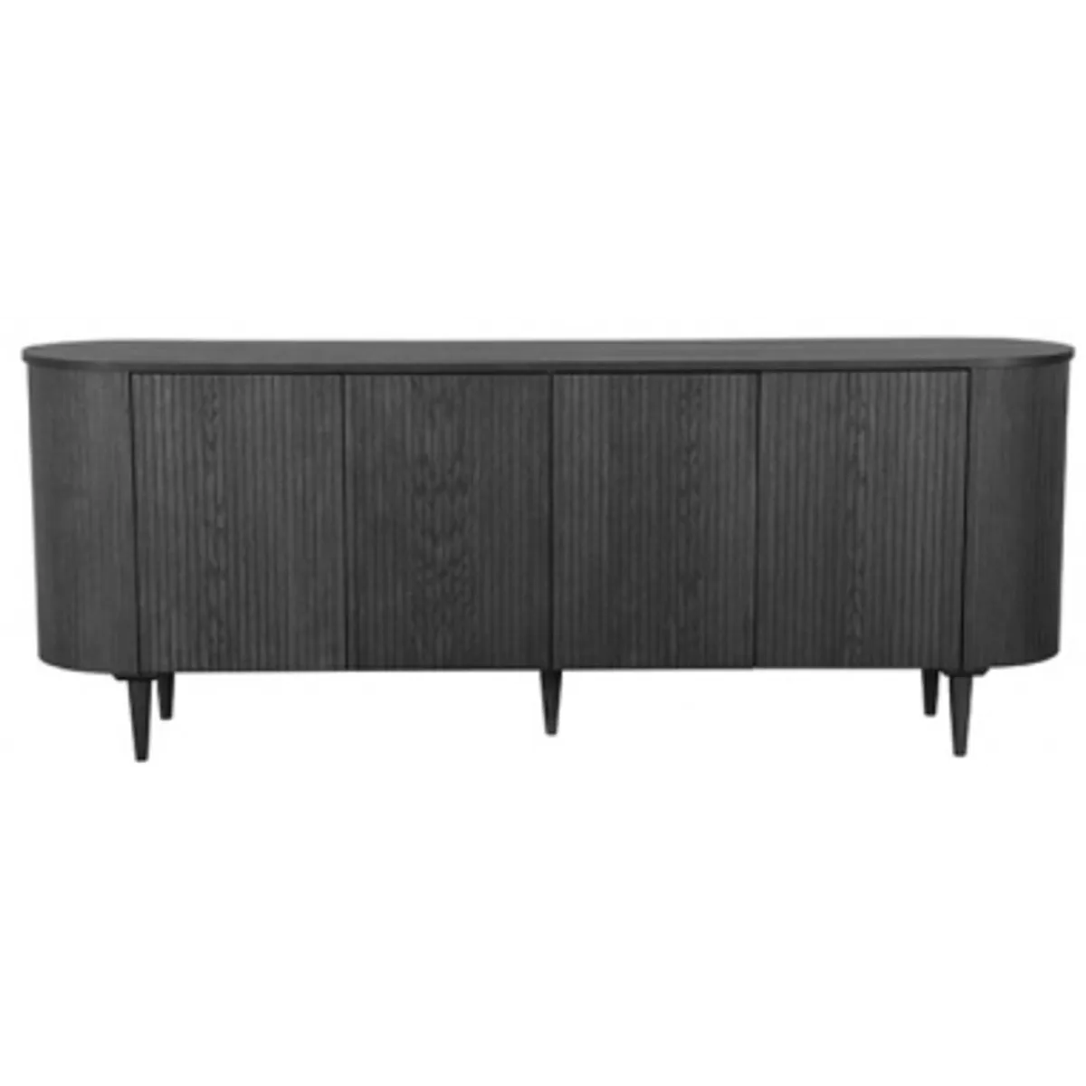 Olivia Sideboard i egetræ og egetræsfinér B220 cm - Sort