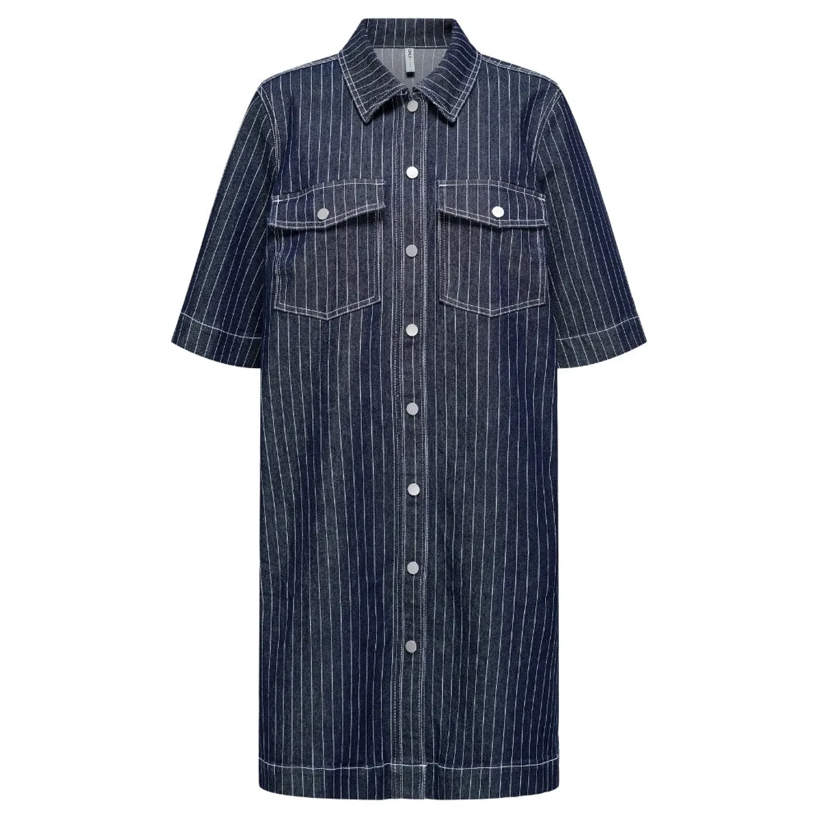 ONLY dame kjole ONLBELLE - Dark Blue Denim STRIPE