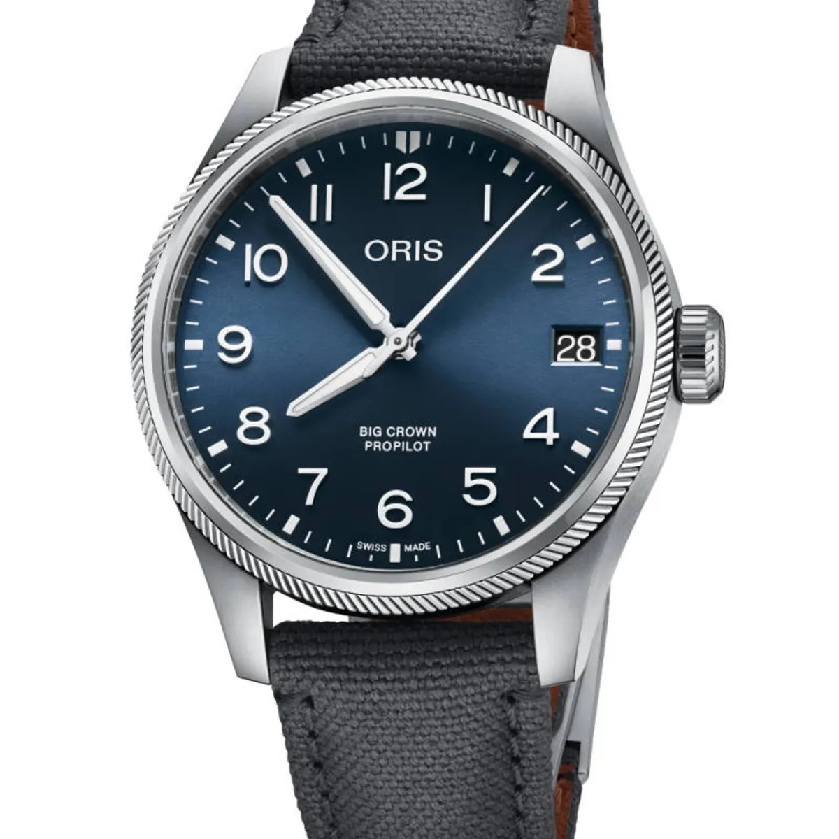 ORIS Big Crown Propilot Big Date armbåndsur, blå skive med nylonrem - 41mm