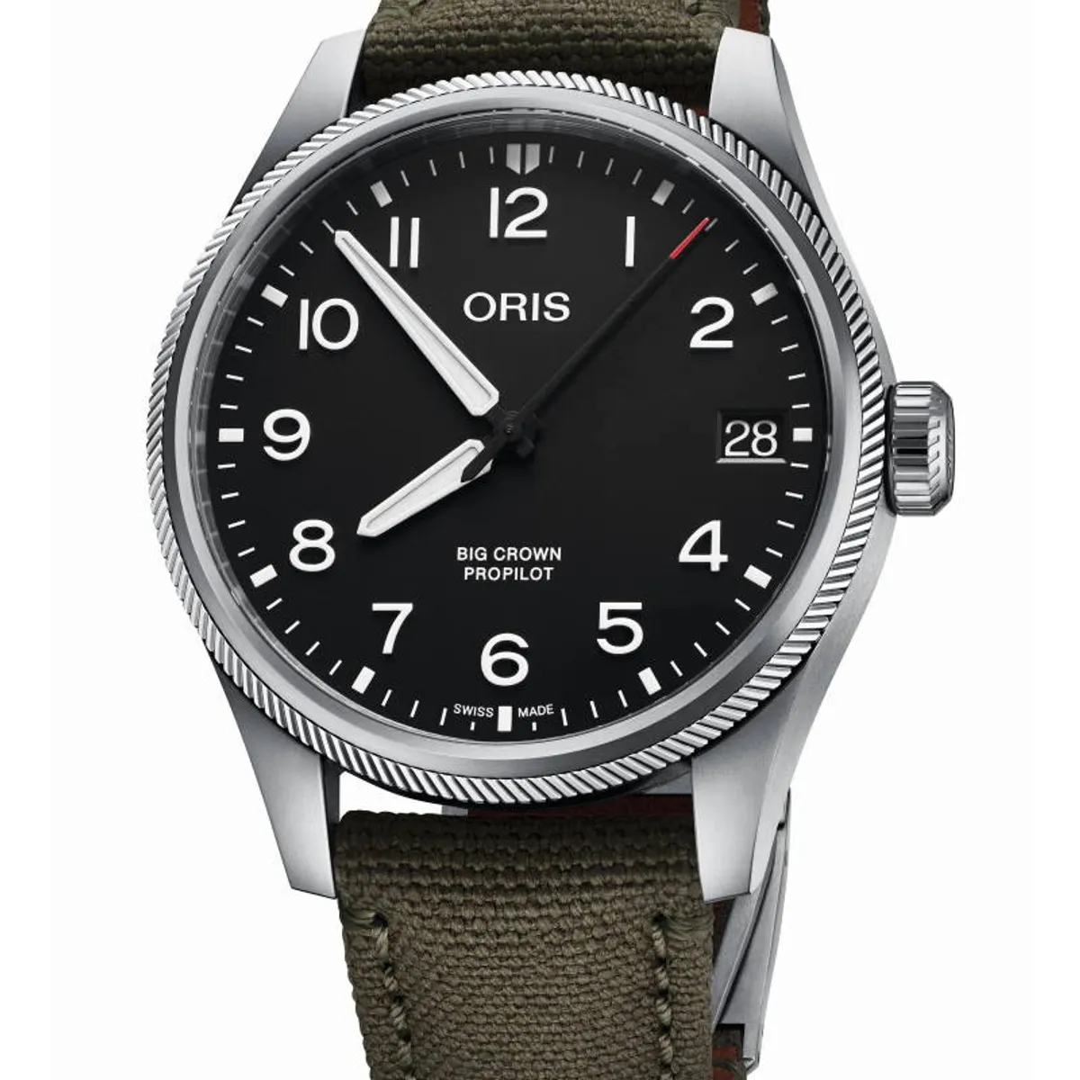 ORIS Big Crown Propilot Big Date armbåndsur, sort skive med nylonrem - 41mm