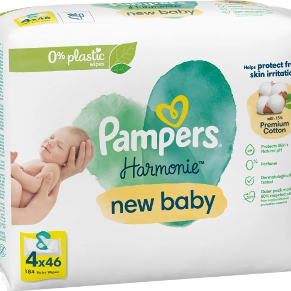 Pampers Harmonie New Baby Serveteles Kudikiams 4 Pakuotes, 184 Serveteles