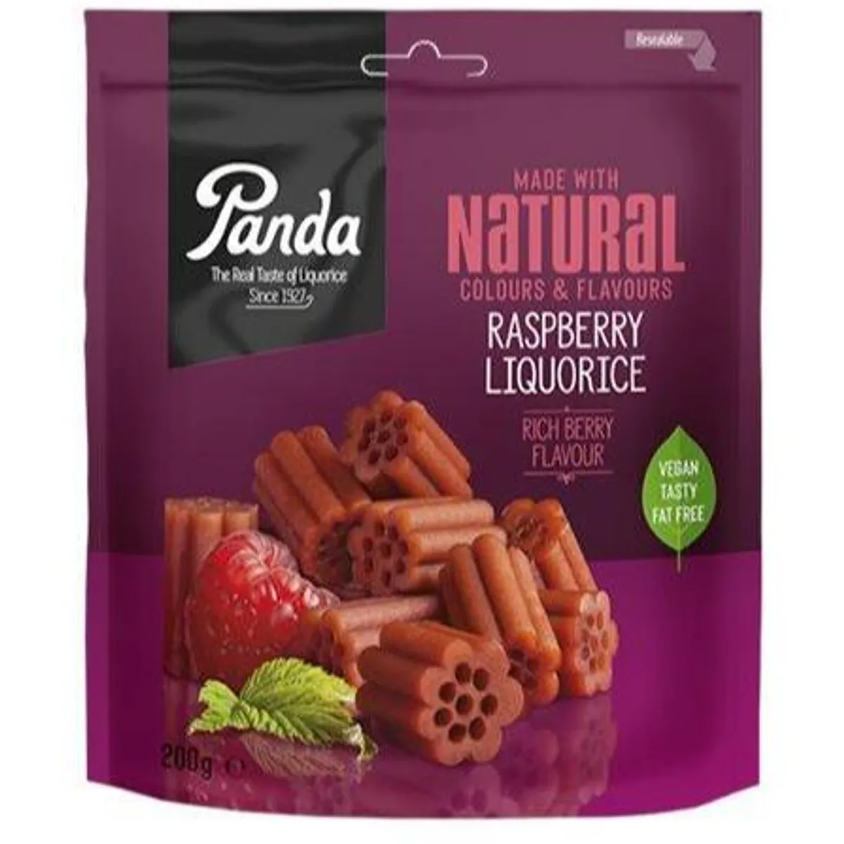 Panda Hindbær Lakrids, 240g.