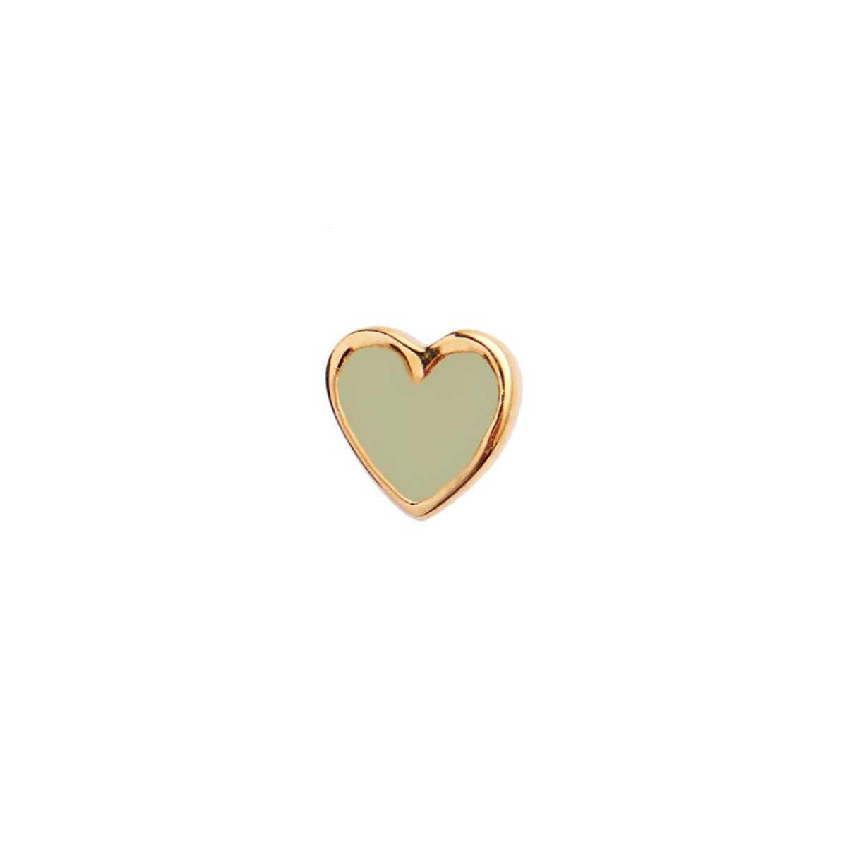 Petit Love Heart Olive Green Enamel