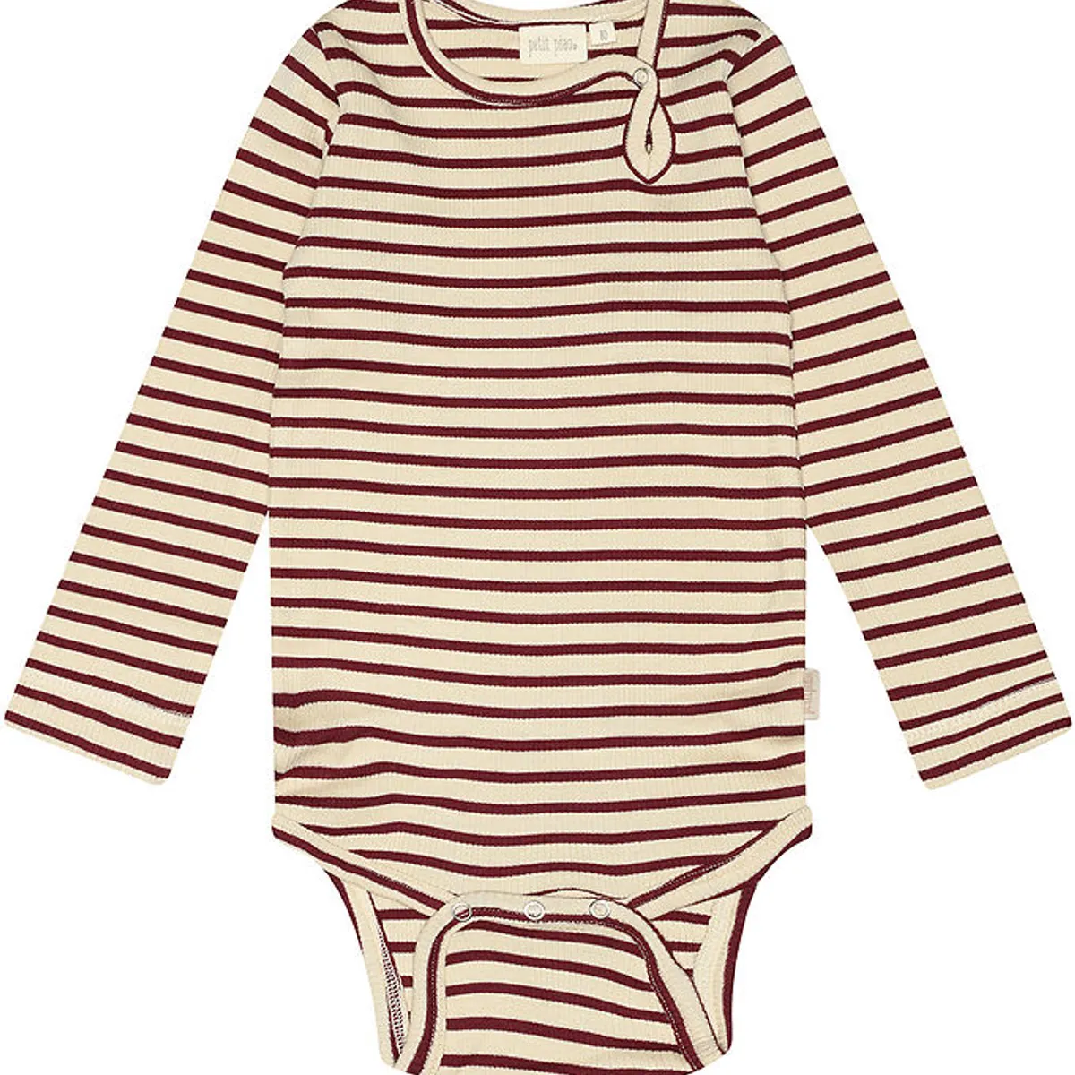 Petit Piao Body l/æ - Rib - Modal - Dark Cherry/Dark Off White