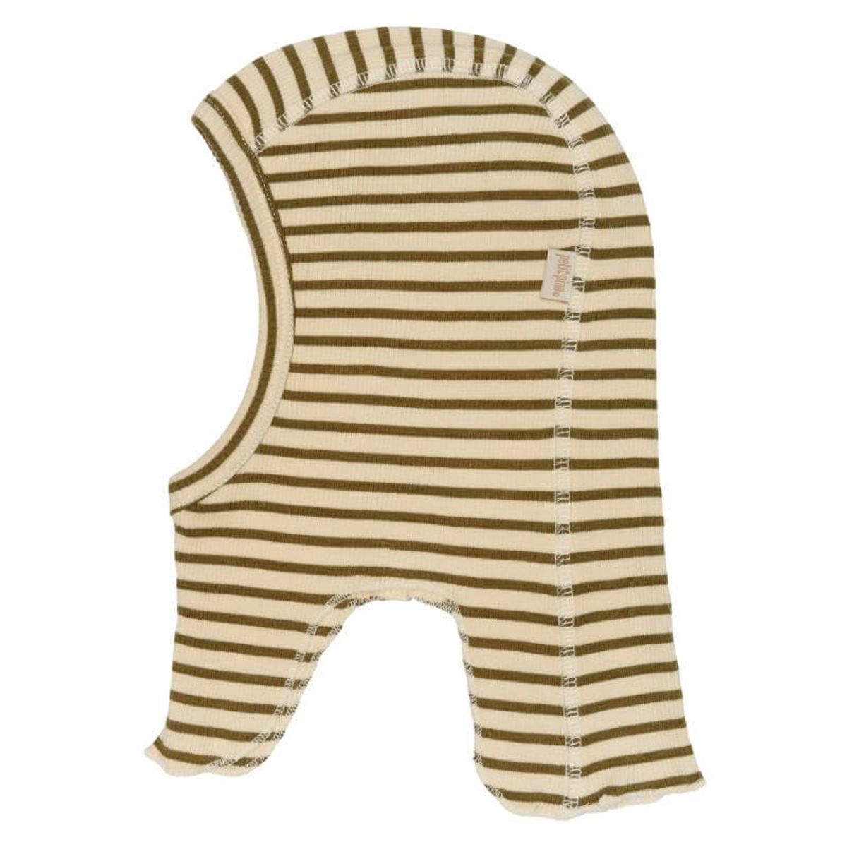 Petit Piao - Elefanthue Belaclava Modal Striped - Leaves/Cream - 92/104