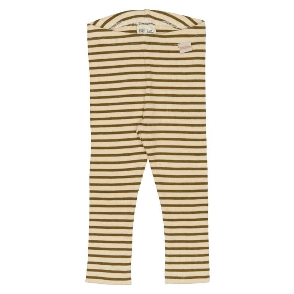 Petit Piao - Leggings Modal Striped - Leaves/Cream - 110