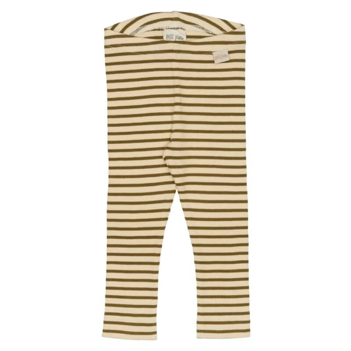 Petit Piao - Leggings Modal Striped - Leaves/Cream - 92