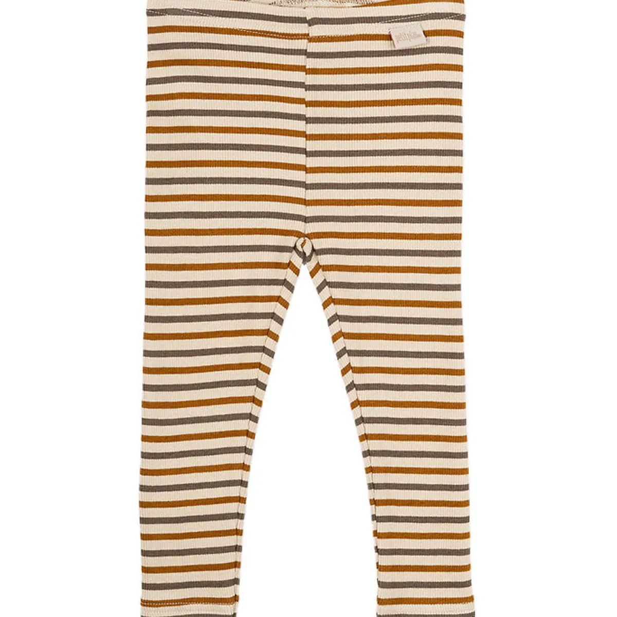 Petit Piao Leggings - Rib - Modal - Chocolate Brown/Golden Sun/D