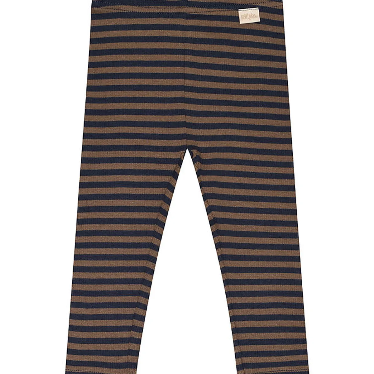 Petit Piao Leggings - Rib - Modal - Chocolate Brown/Indigo Plum