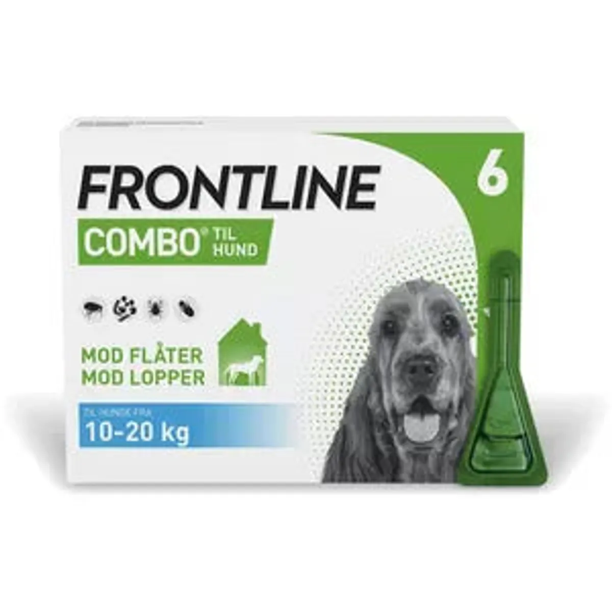 Pharmaservice - Frontline combo hund 10-20kg 6 pipetter - Bekæmpelse af lopper og flåter