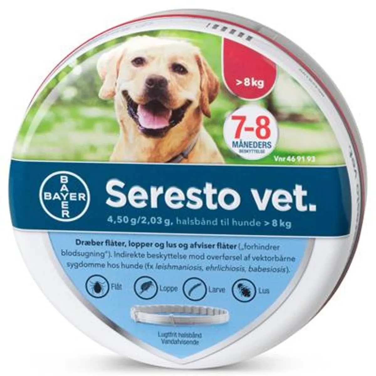 Pharmaservice - Seresto Vet Loppe og flåthalsbånd til hund over 8 kg