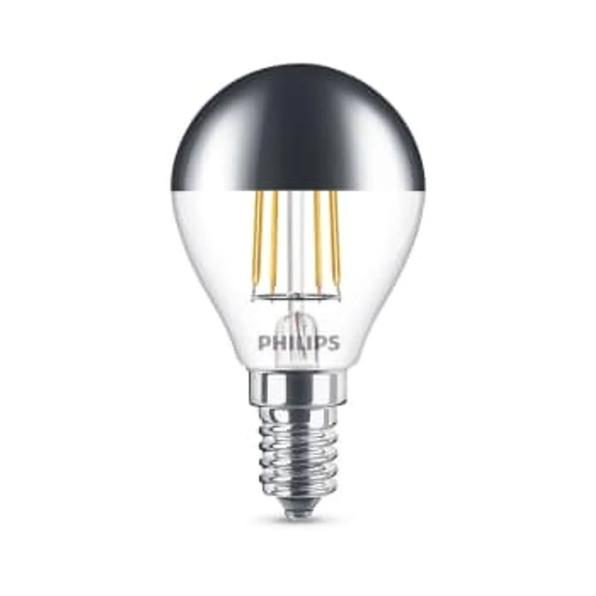 Philips LED Krone 4W 827, 397 lumen, klar, topforspejlet - 2 stk. tilbage