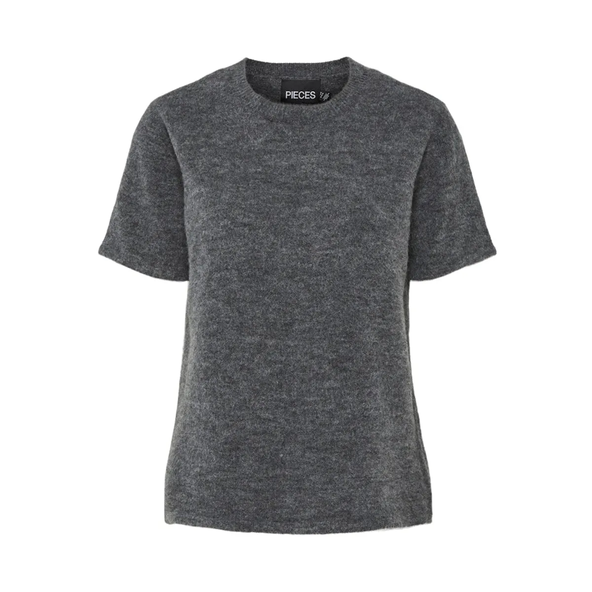 PIECES dame strikbluse PCPIKO - Dark grey melange