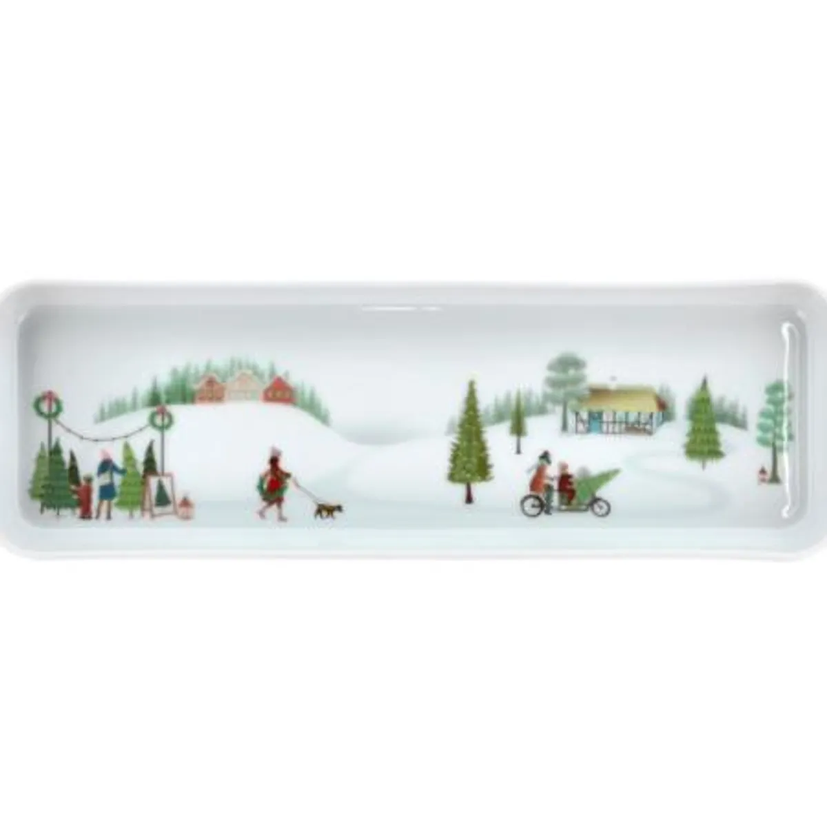 Pillivuyt - Vinter Fad rektangulært 36 x 12 cm Hvid