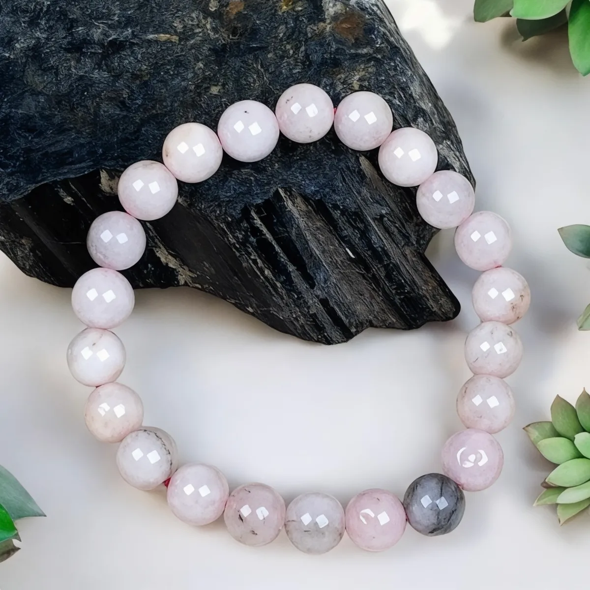 Pink opal armbånd 8mm