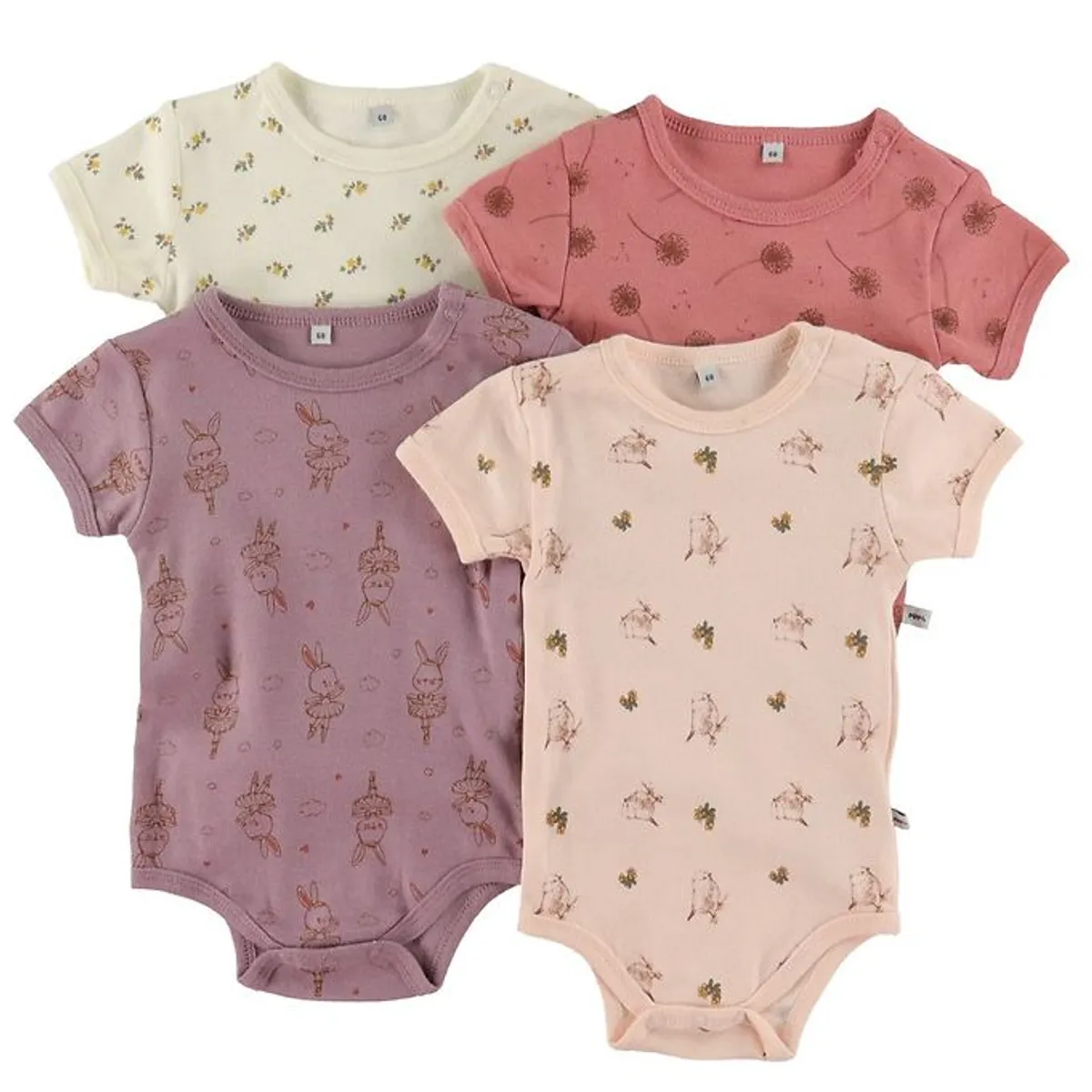 Pippi Baby Body k/æ - 4-pak - Dusty Rose