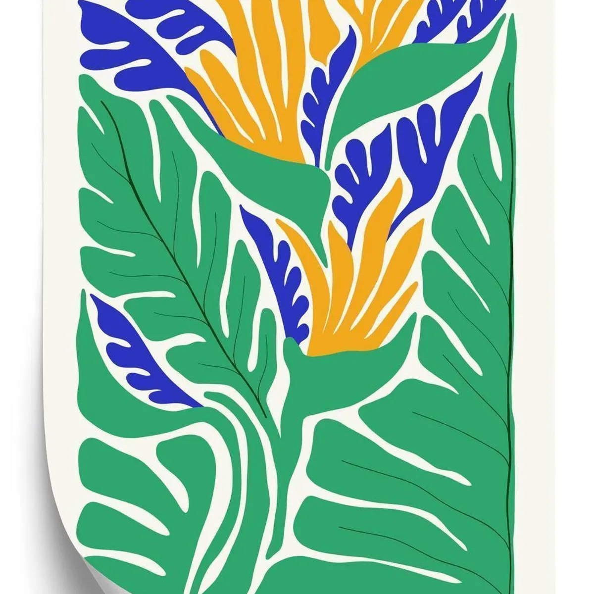 Plakat - Abstrakte planter i matisse stil