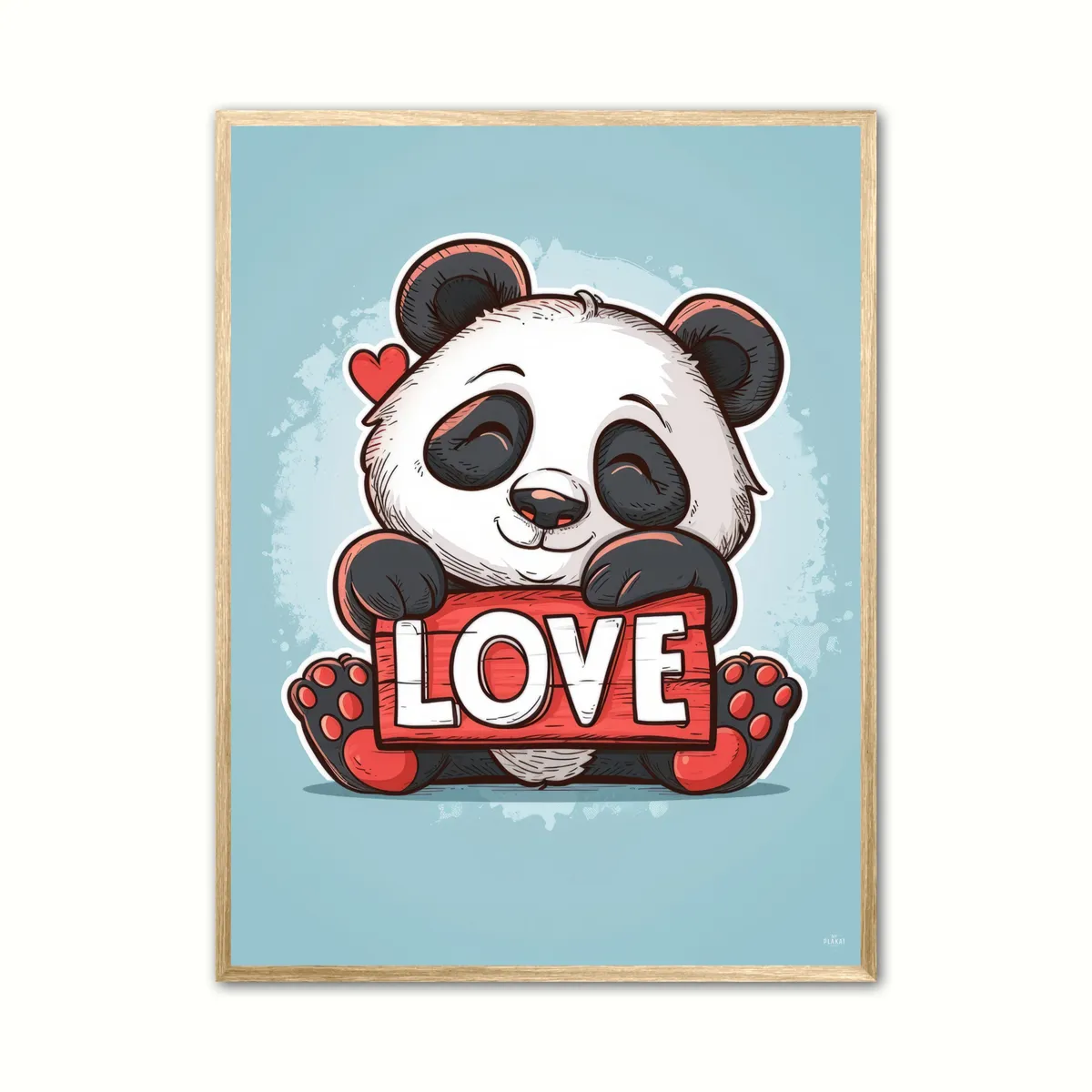 Plakat med Panda Plakat 10 - Love 21 x 29,7 cm (A4)