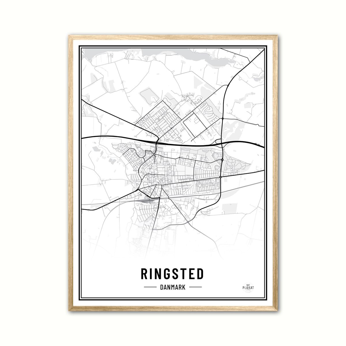 Plakat med Ringsted - Plakat 70 x 100 cm (B1)