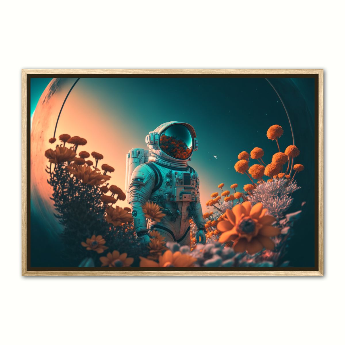 Plakat med Rumtid - Interstellar Orange 30 x 40 cm