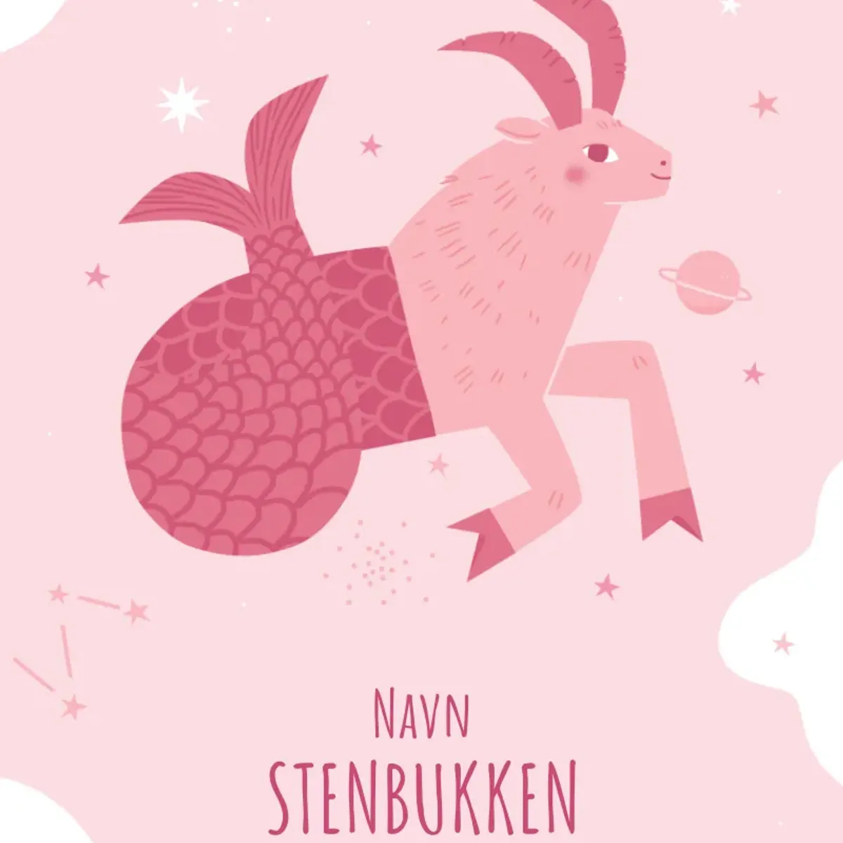 Plakat med stjernetegn - Stenbukken | Min Bedste Bog