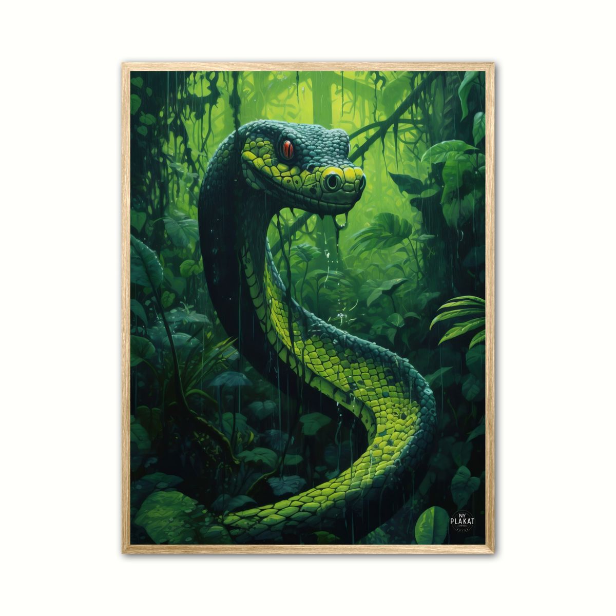 Plakat med The Enchantment of the Green Serpent - Dyr 21 x 29,7 cm (A4)