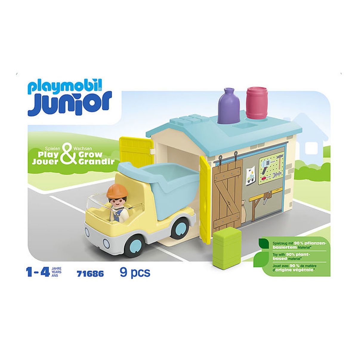 Playmobil Junior - Skraldebil - 71686 - 9 Dele