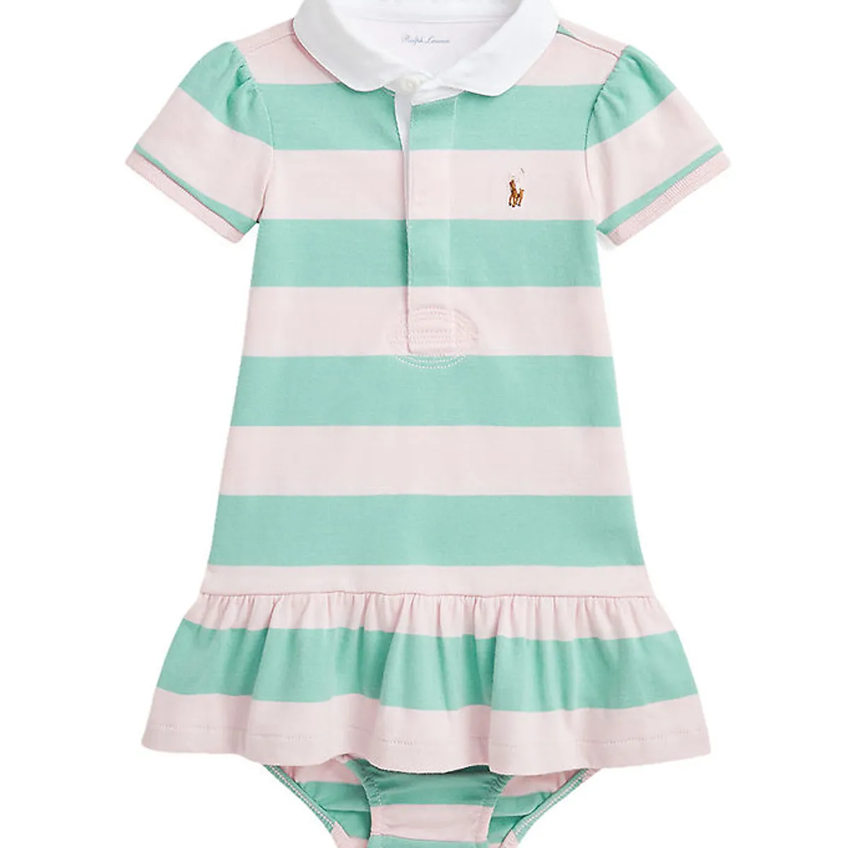 Polo Ralph Lauren Kjole m. Bloomers - Celadon/Hint of Pink