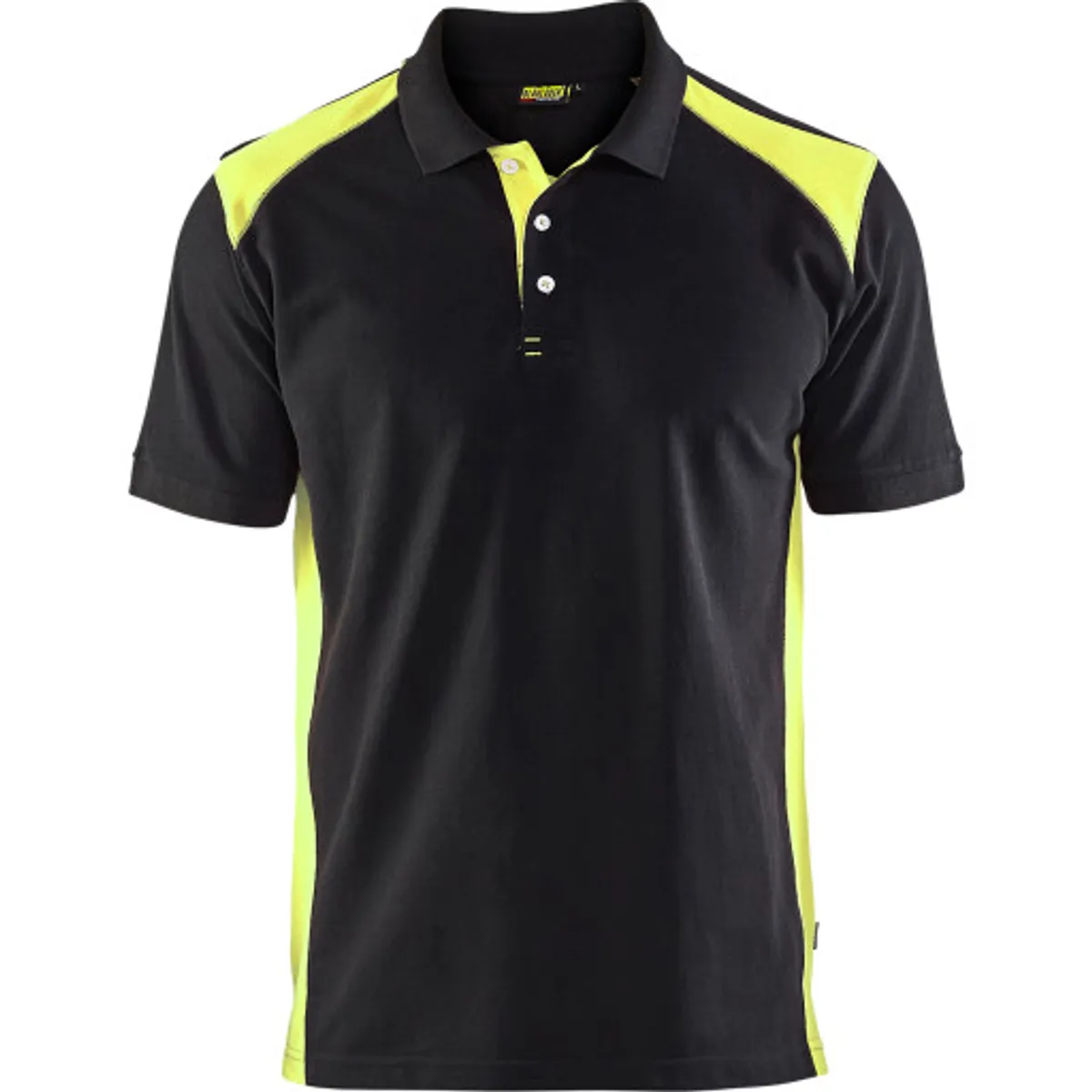 POLOSHIRT SORT/HIGH VIS GUL XS